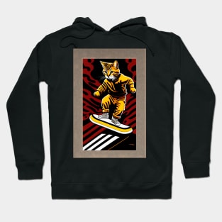 Cat doing skateboard trick Hoodie